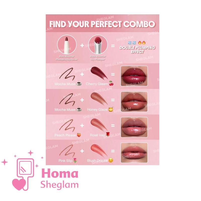 لیپ پلامپر حجم دهنده لب سر فلزی شیگلم رنگ  Blush Drizzle مدل booster Luxe 