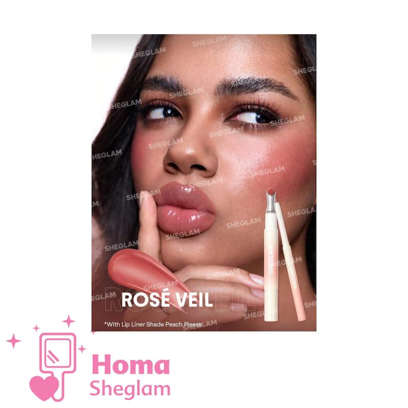 لیپ پلامپر حجم دهنده لب سر فلزی شیگلم رنگ Rose Veliمدل booster Luxe 