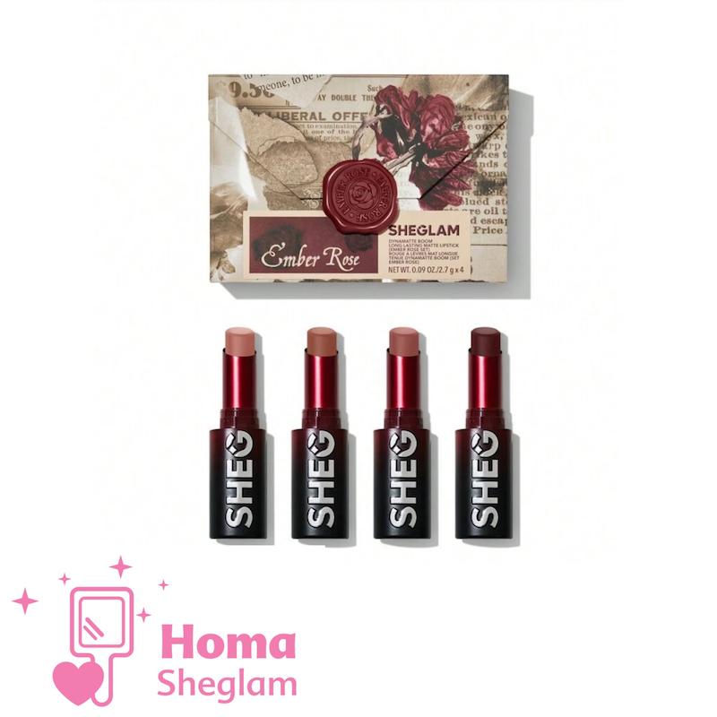 ست رژلب 4 عددی جامد مات شیگلم امبر رز Ember Rose Set