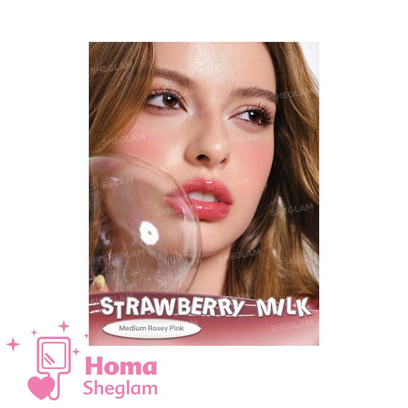لیپ گلاس شیشه‌ ای ۱۲ ساعته شیگلم رنگ Strawberry milk