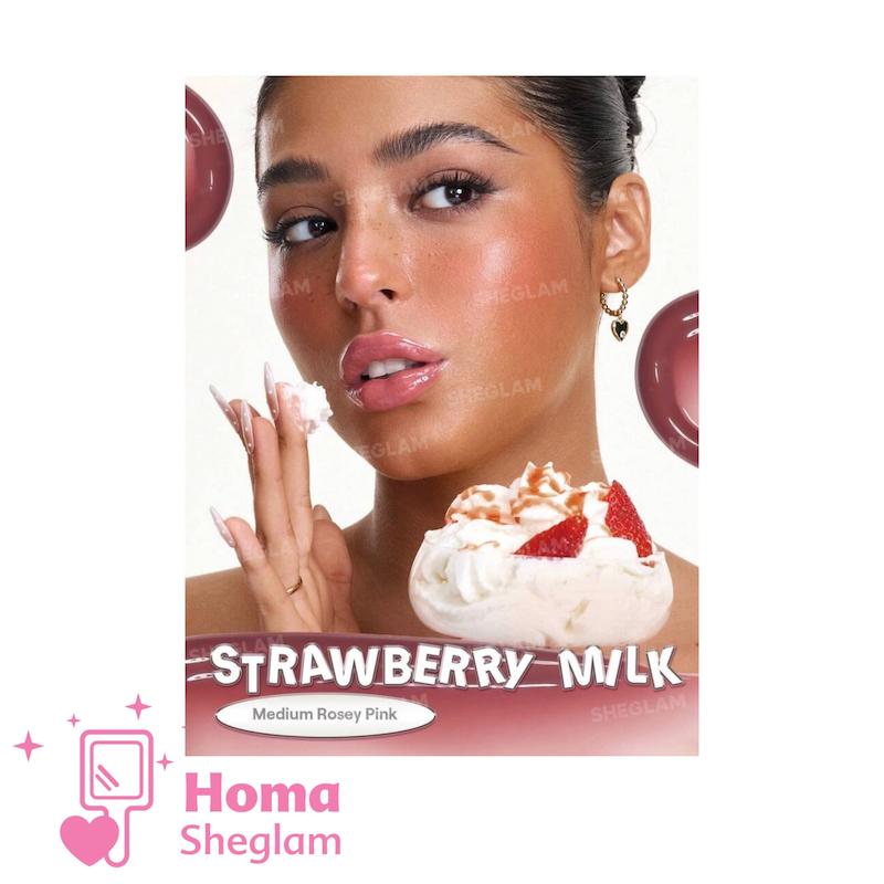 لیپ گلاس شیشه‌ ای ۱۲ ساعته شیگلم رنگ Strawberry milk