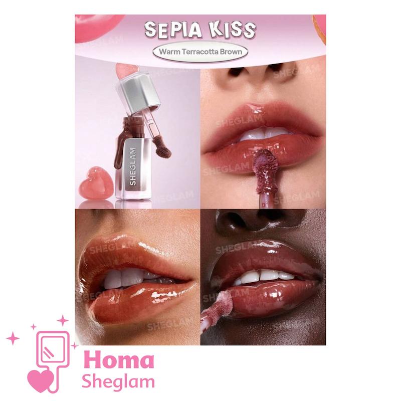 لیپ گلاس شیشه‌ای ۱۲ ساعته شیگلم رنگ Sepia kiss
