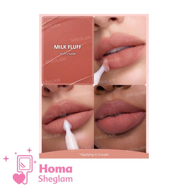 رژ لب مخملی مارشمالو شیگلم رنگ Milk Fluff 