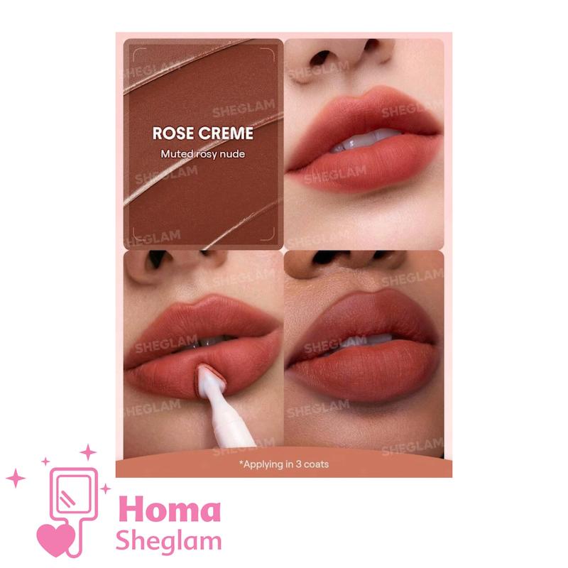 رژ لب مخملی مارشمالو شیگلم رنگ Rose Creme