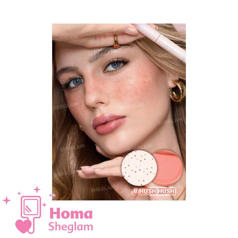 رژگونه مایع و قلم کک‌ومک شیگلم رنگ Hush Hush  مدل  SHEGLAM Sunspell Freckle & Flush Pen