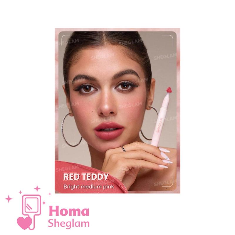 رژلب مخملی مارشمالو شیگلم رنگ Red Teddy