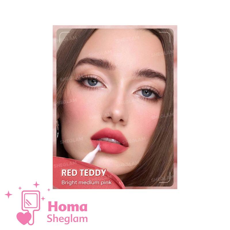 رژلب مخملی مارشمالو شیگلم رنگ Red Teddy
