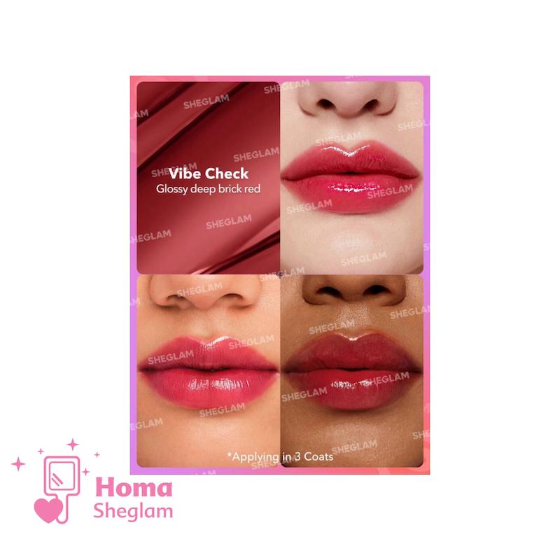  رژلب براق شیگلم مدل Mirror kiss رنگ Vibe Check