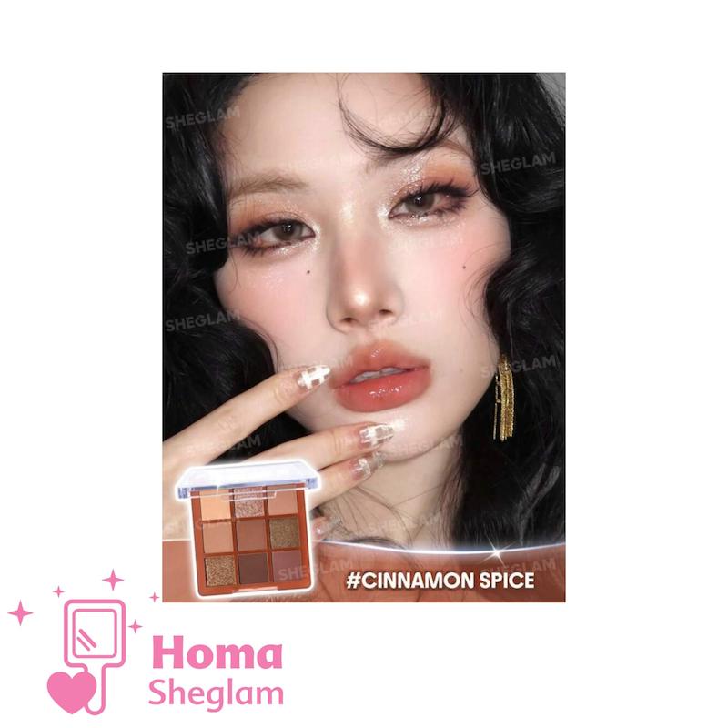 پالت سایه چشم ۹ رنگ شیگلم رنگ Cinnamon Spice مدل SHEGLAM 9-Pan Eyeshadow Palette