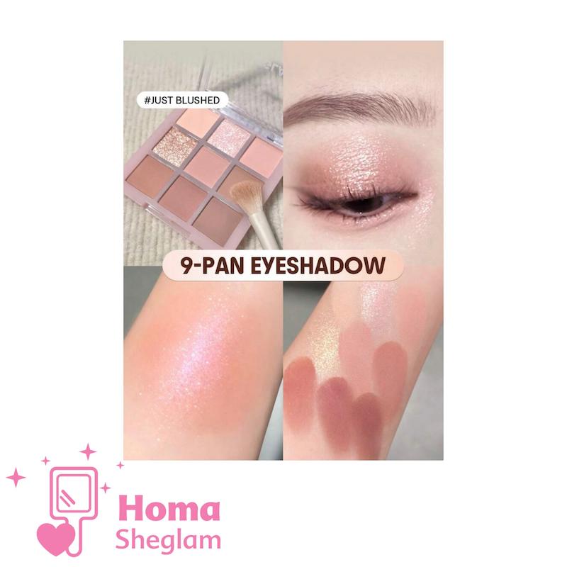 پالت سایه چشم ۹ رنگ شیگلم رنگ Just Blushed  مدل SHEGLAM 9-Pan Eyeshadow Palette