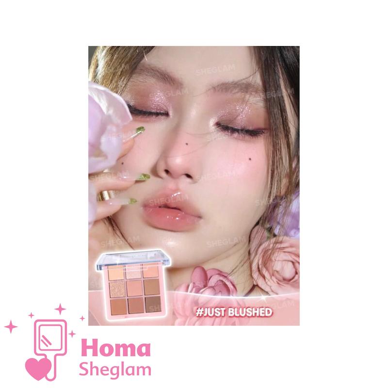 پالت سایه چشم ۹ رنگ شیگلم رنگ Just Blushed  مدل SHEGLAM 9-Pan Eyeshadow Palette