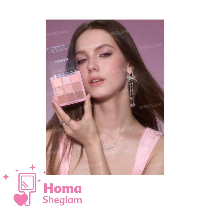 پالت سایه چشم ۹ رنگ شیگلم رنگ Just Blushed  مدل SHEGLAM 9-Pan Eyeshadow Palette