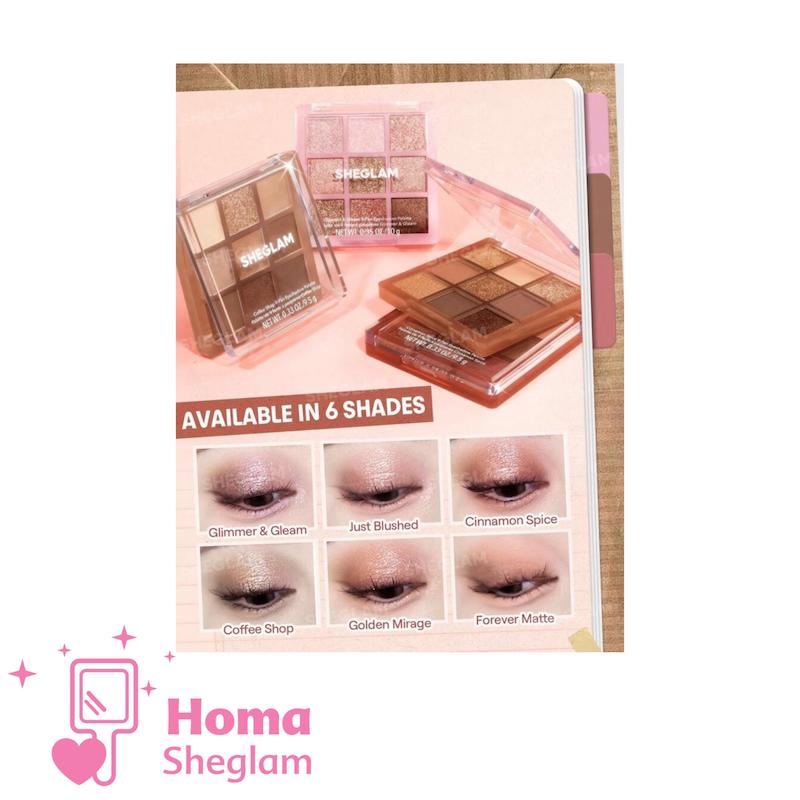 پالت سایه چشم ۹ رنگ شیگلم رنگ Just Blushed  مدل SHEGLAM 9-Pan Eyeshadow Palette