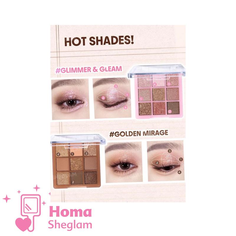 پالت سایه چشم ۹ رنگ شیگلم رنگ Just Blushed  مدل SHEGLAM 9-Pan Eyeshadow Palette