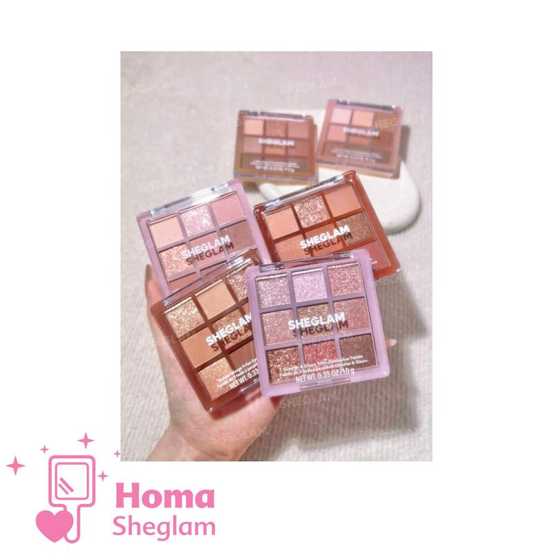 پالت سایه چشم ۹ رنگ شیگلم رنگ Just Blushed  مدل SHEGLAM 9-Pan Eyeshadow Palette