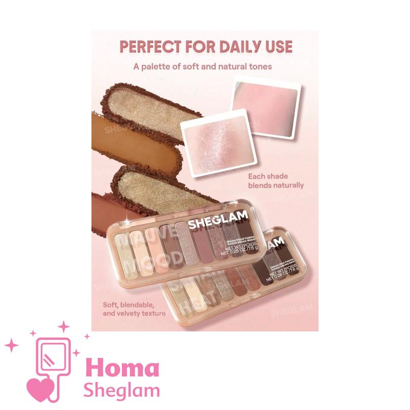 پالت سایه چشم ۹ رنگ شیگلم رنگ Mauve Mood مدل SHEGLAM  9 Pan Eyeshadow Palette