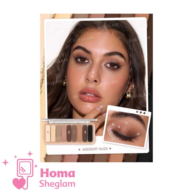 پالت سایه چشم ۹ رنگ شیگلم رنگ Desert  Hues مدل SHEGLAM – 9 Pan Eyeshadow Palette
