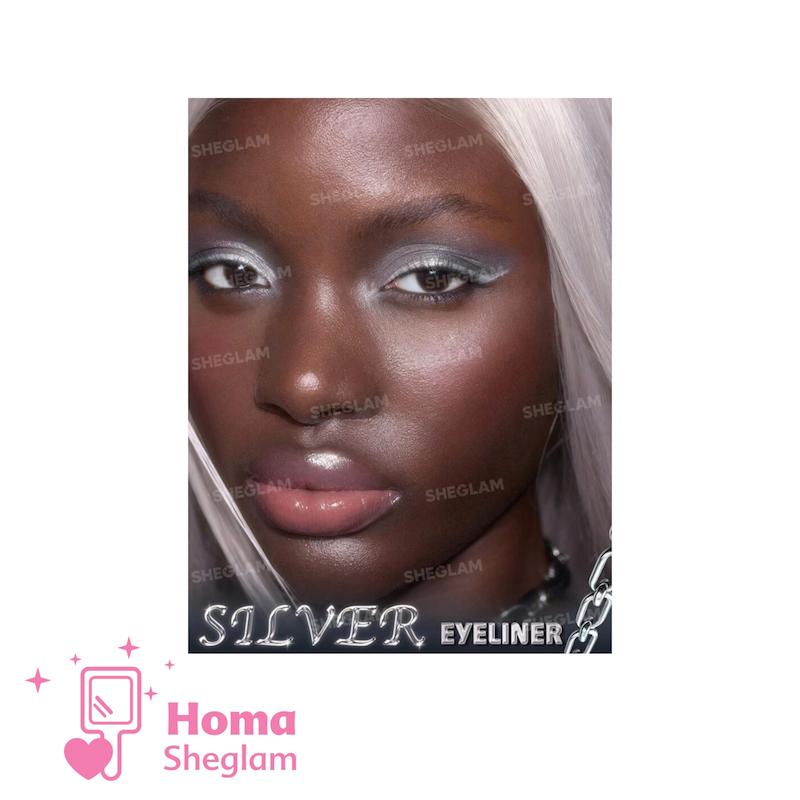 خط چشم و مداد چشم شاین نقره‌ای کرومی/ متالیک شیگلم رنگ پلاتینیوم | SHEGLAM Chrome Eyeliner – Platinum