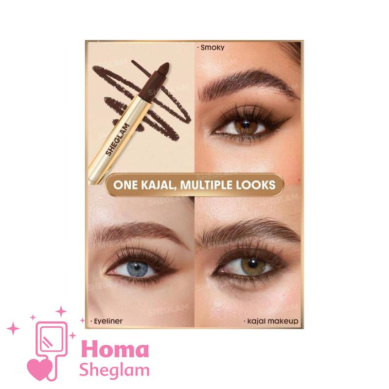 خط چشم و مداد چشم کرمی کژال تراش دار شیگلم  رنگ قهوه‌ای Brown مدل Kohl Kajal Eyeliner 
