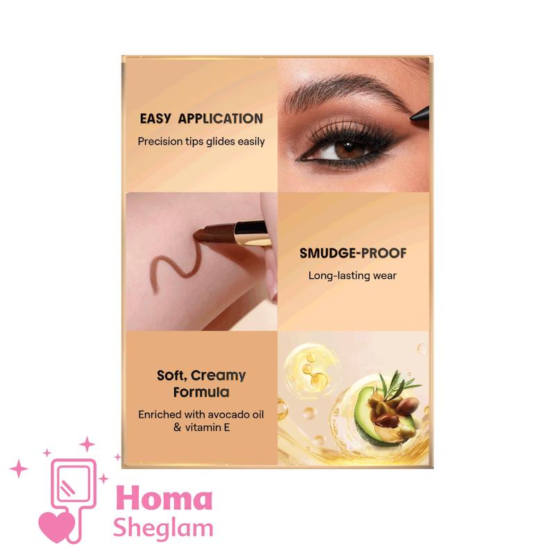 خط چشم و مداد چشم کرمی کژال تراش دار شیگلم  رنگ قهوه‌ای Brown مدل Kohl Kajal Eyeliner 