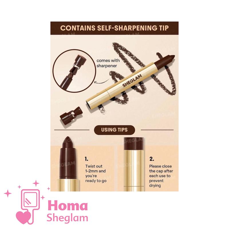 خط چشم و مداد چشم کرمی کژال تراش دار شیگلم  رنگ قهوه‌ای Brown مدل Kohl Kajal Eyeliner 
