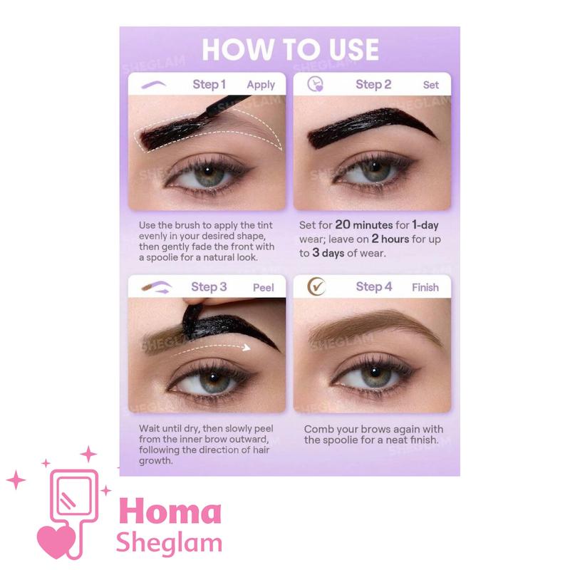 ژل و تینت تتو ابرو پیل‌آف شیگلم رنگ Taupe  مدل  | SHEGLAM Peel Off Eyebrow Gel