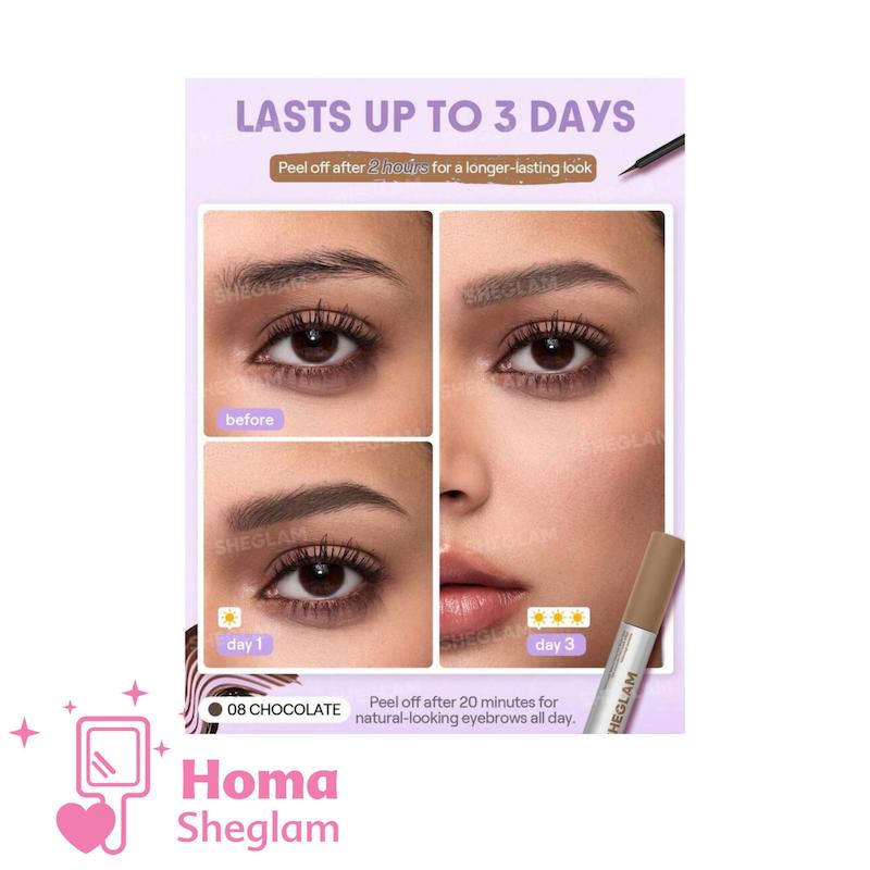 ژل و تینت تتو ابرو پیل‌آف شیگلم رنگ Chocolate مدل  | SHEGLAM Peel Off Eyebrow Gel