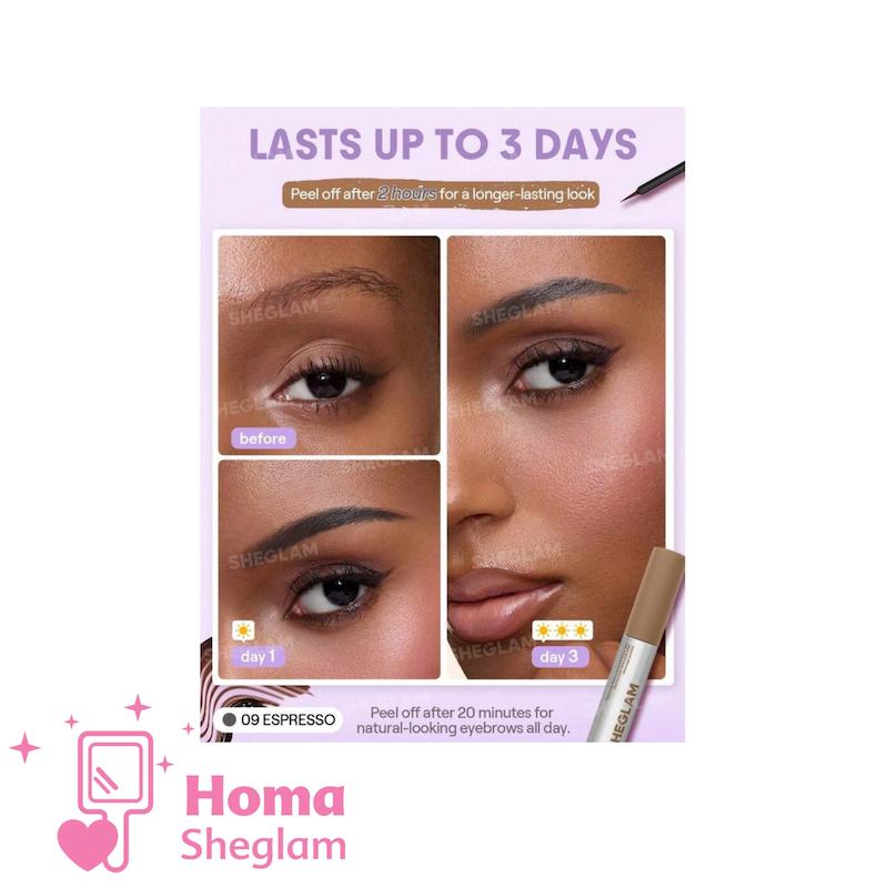 ژل و تینت تتو ابرو پیل‌آف شیگلم رنگ Espresso مدل  | SHEGLAM Peel Off Eyebrow Gel