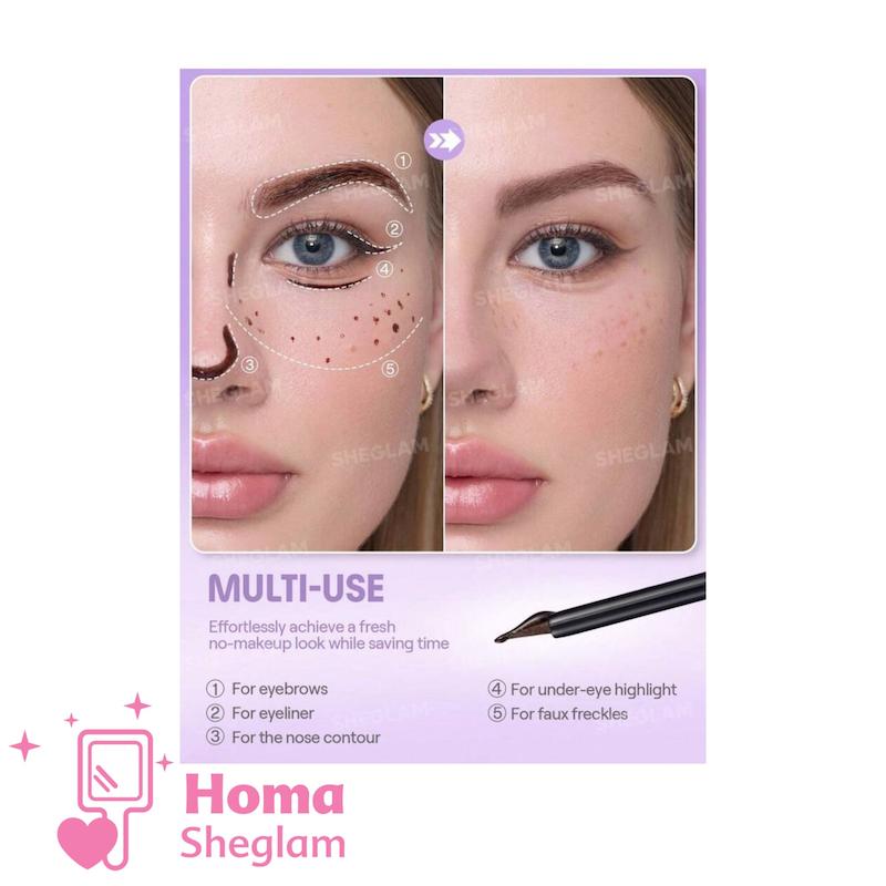 ژل و تینت تتو ابرو پیل‌آف شیگلم رنگ Ebony  مدل  | SHEGLAM Peel Off Eyebrow Gel