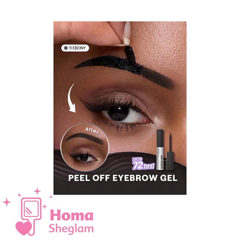 ژل و تینت تتو ابرو پیل‌آف شیگلم رنگ Ebony  مدل  | SHEGLAM Peel Off Eyebrow Gel