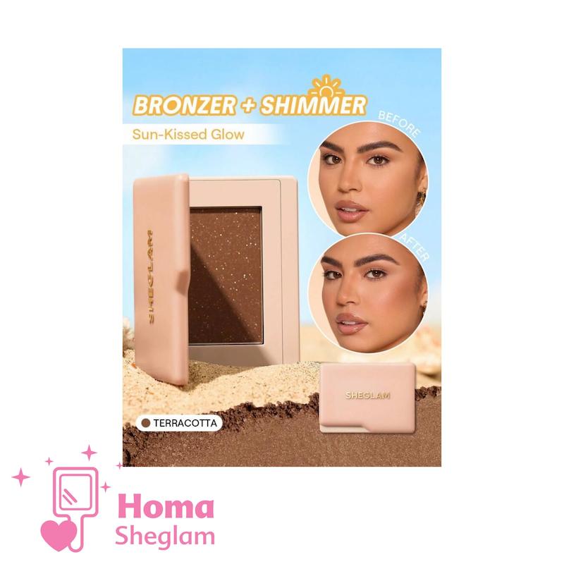 برنزر پودری شاین‌دار شیگلم رنگ  Terracotta مدل SHEGLAM Sun-Kissed Sculpt Bronzer