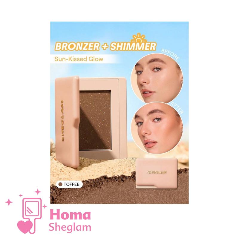 برنزر پودری شاین‌دار شیگلم رنگ  Toffee مدل SHEGLAM Sun-Kissed Sculpt Bronzer