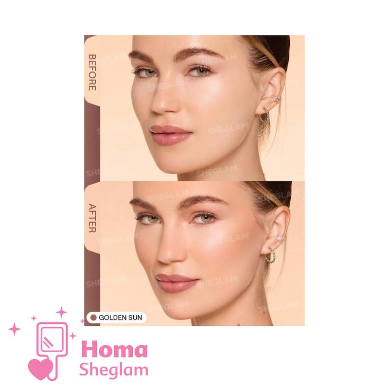 برنزر پودری شاین‌دار شیگلم رنگ Golden Sun مدل SHEGLAM Sun-Kissed Sculpt Bronzer