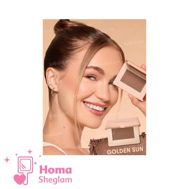 برنزر پودری شاین‌دار شیگلم رنگ Golden Sun مدل SHEGLAM Sun-Kissed Sculpt Bronzer