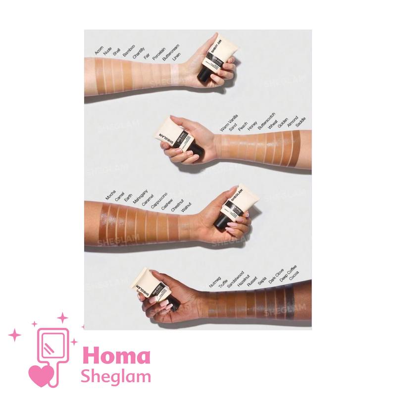 کرم پودر ساتین ابریشمی شیگلم رنگ Porcelain  مدل Skin Sync Satin Foundation