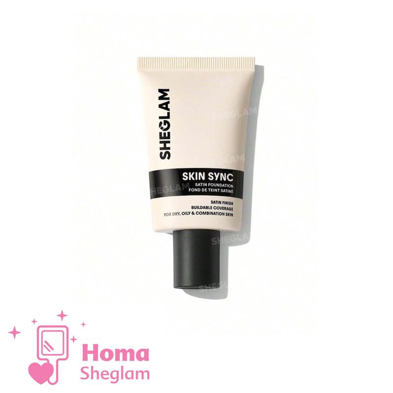 کرم پودر ساتین ابریشمی شیگلم رنگ Nude  مدل Skin Sync Satin Foundation