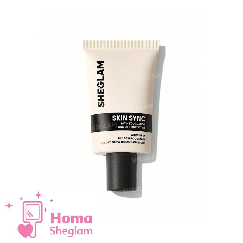 کرم پودر ساتین ابریشمی شیگلم رنگ Warm Vanilla  مدل Skin Sync Satin Foundation