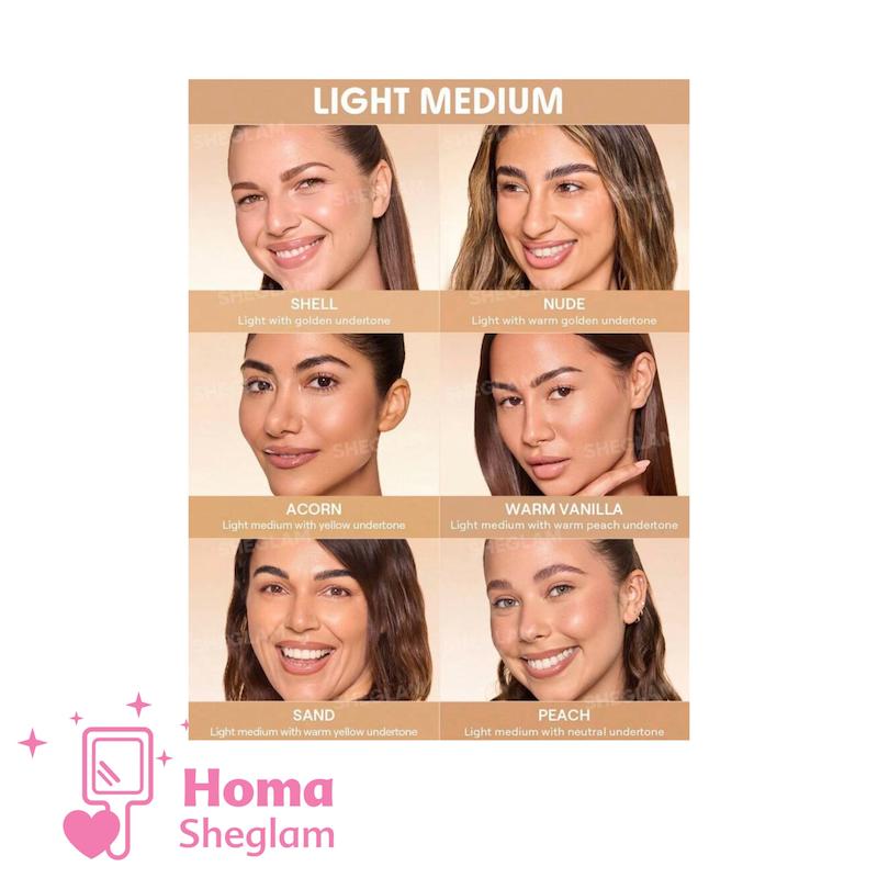 کرم پودر ساتین ابریشمی شیگلم رنگ Warm Vanilla  مدل Skin Sync Satin Foundation