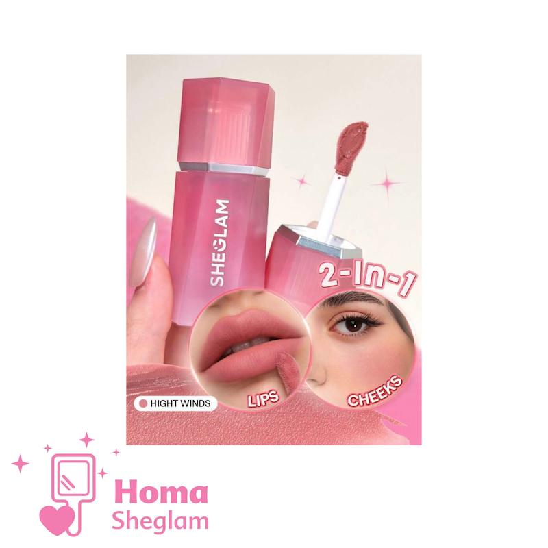 رژلب و رژگونه کرمی موس مانند دوکاره شیگلم رنگ High Winds مدل Air Plush Lip & Cheek Cream