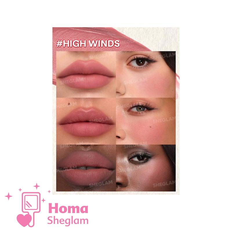 رژلب و رژگونه کرمی موس مانند دوکاره شیگلم رنگ High Winds مدل Air Plush Lip & Cheek Cream