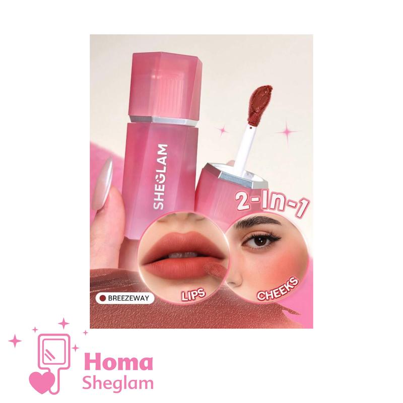 رژلب و رژگونه کرمی موس مانند دوکاره شیگلم رنگ Breezeway مدل Air Plush Lip & Cheek Cream