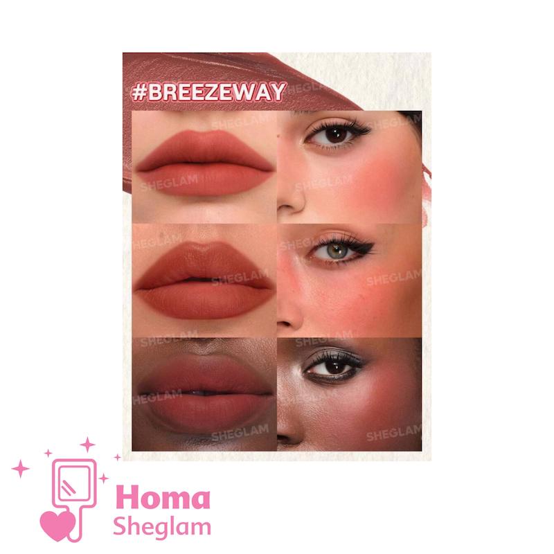 رژلب و رژگونه کرمی موس مانند دوکاره شیگلم رنگ Breezeway مدل Air Plush Lip & Cheek Cream