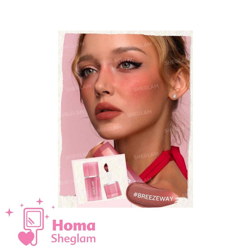 رژلب و رژگونه کرمی موس مانند دوکاره شیگلم رنگ Breezeway مدل Air Plush Lip & Cheek Cream