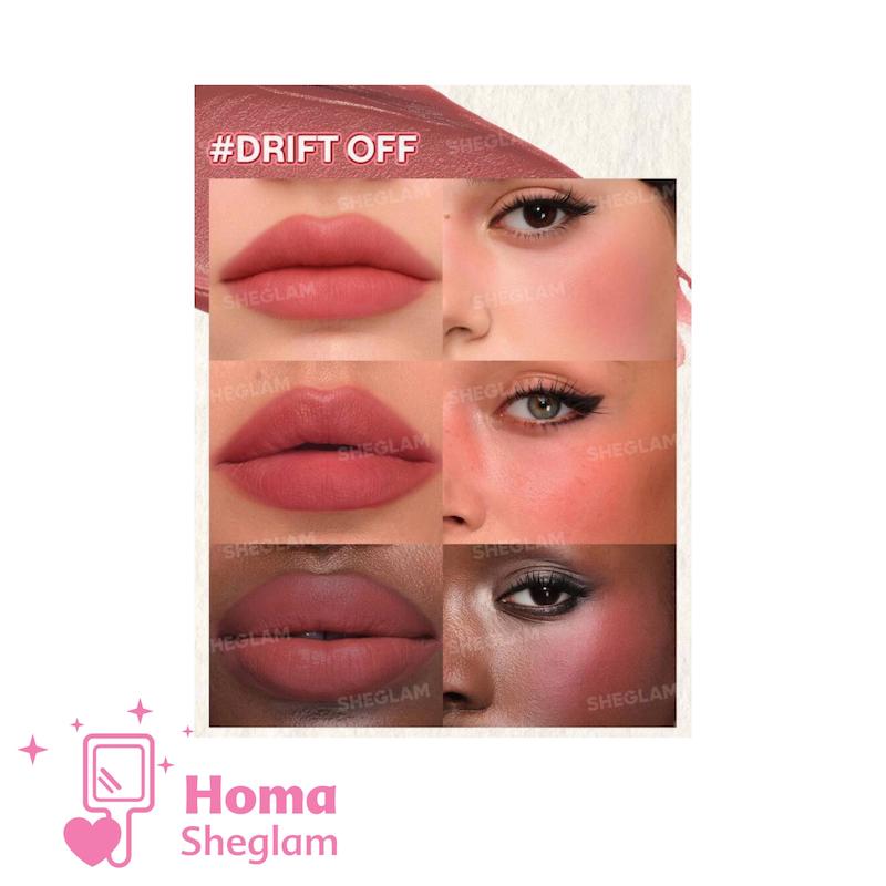 رژلب و رژگونه کرمی موس مانند دوکاره شیگلم رنگ Driff Off مدل Air Plush Lip & Cheek Cream
