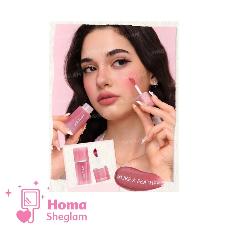 رژلب و رژگونه کرمی موس مانند دوکاره شیگلم رنگ Like A Feather مدل 