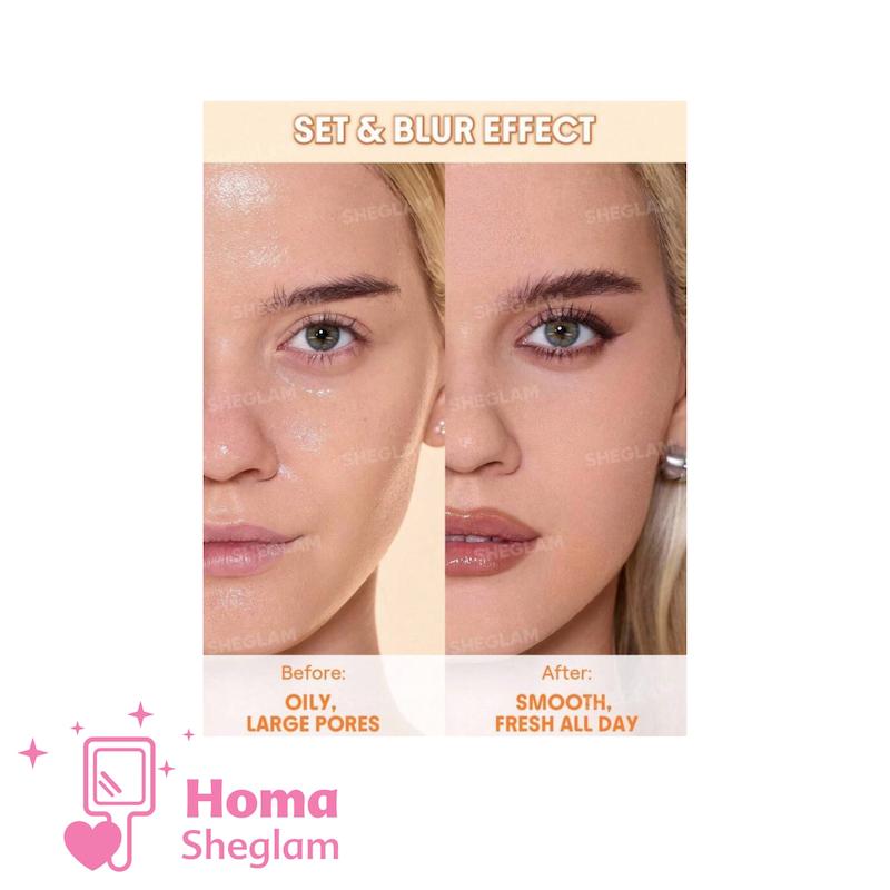 پودر فیکس دوکاره شیگلم رنگ Translucent  مدل Ultra-Fine Blur & Lift Setting Powder Duo