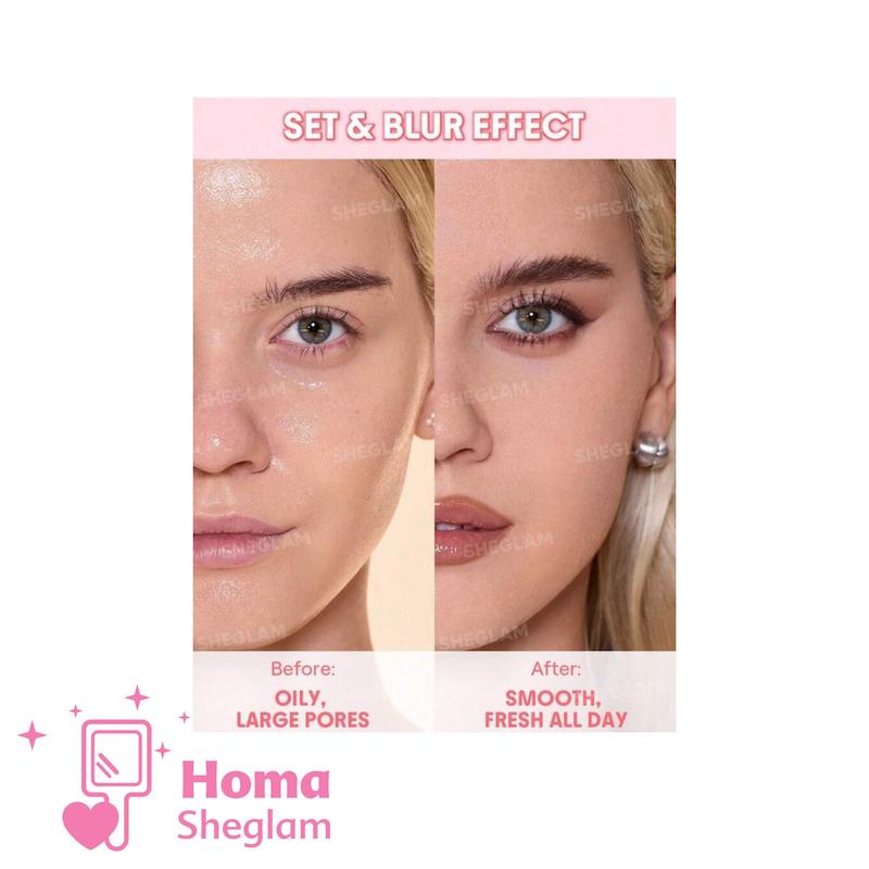 پودر فیکس دوکاره شیگلم رنگ Bubblegum مدل Ultra-Fine Blur & Lift Setting Powder Duo