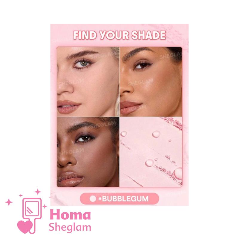 پودر فیکس دوکاره شیگلم رنگ Bubblegum مدل Ultra-Fine Blur & Lift Setting Powder Duo