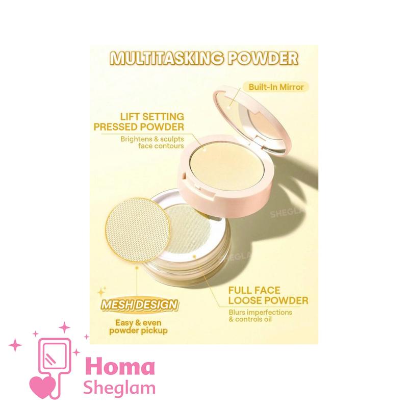 پودر فیکس دوکاره شیگلم رنگ Banana مدل Ultra-Fine Blur & Lift Setting Powder Duo