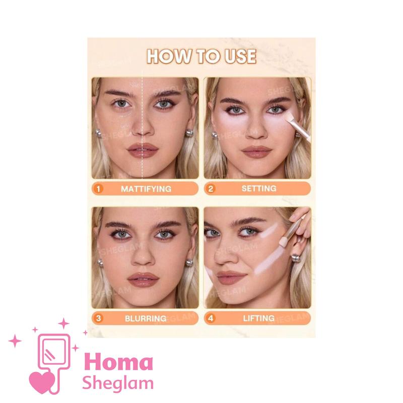 پودر فیکس دوکاره شیگلم رنگ Banana مدل Ultra-Fine Blur & Lift Setting Powder Duo